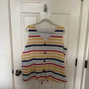 Old Navy Front Tie Striped Tank